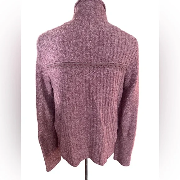 Free People Mauve Cuddle Bear Double Breasted Cardigan Sweater size SX - Picture 4 of 9